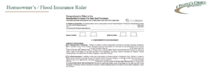 Rider H - Homeowners Flood Insurance